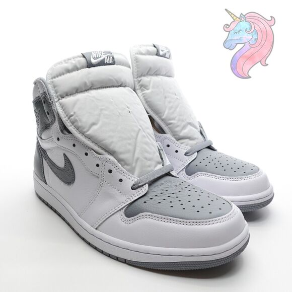 Mens Size 10 Nike Air Jordan 1 Retro High OG Stealth White Gray 555088 037 New - Picture 5 of 16